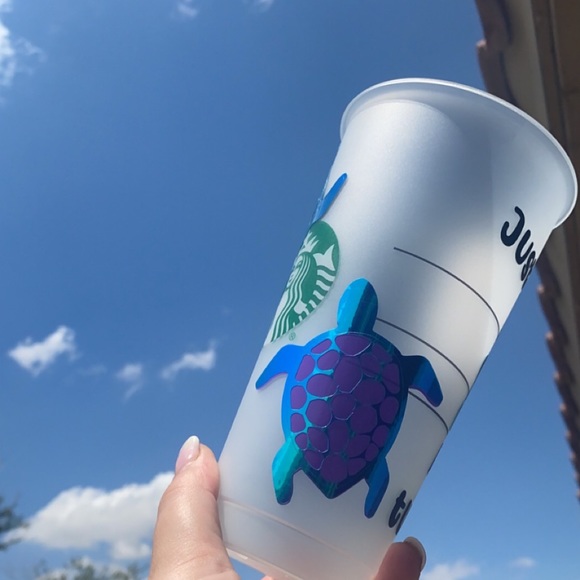 Custom 24oz Reusable Tumbler ‘Turtles’ - Picture 2 of 4